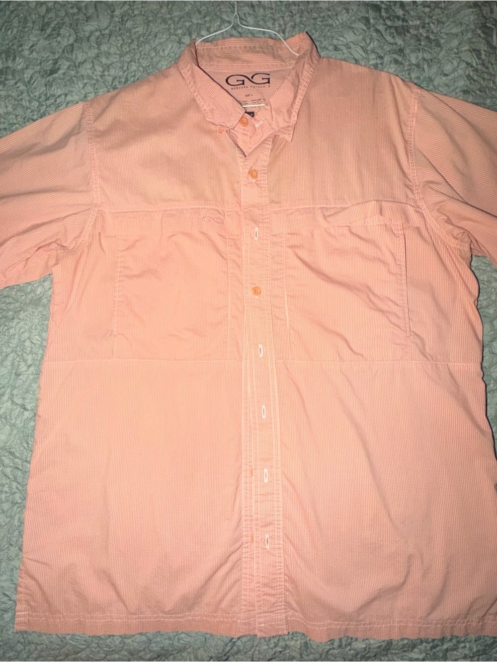 GG Collection Men's Short-Sleeve Button-Down Shirt - Peach